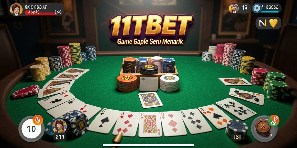 Screenshot 11TBET menampilkan momen seru permainan Gaple.