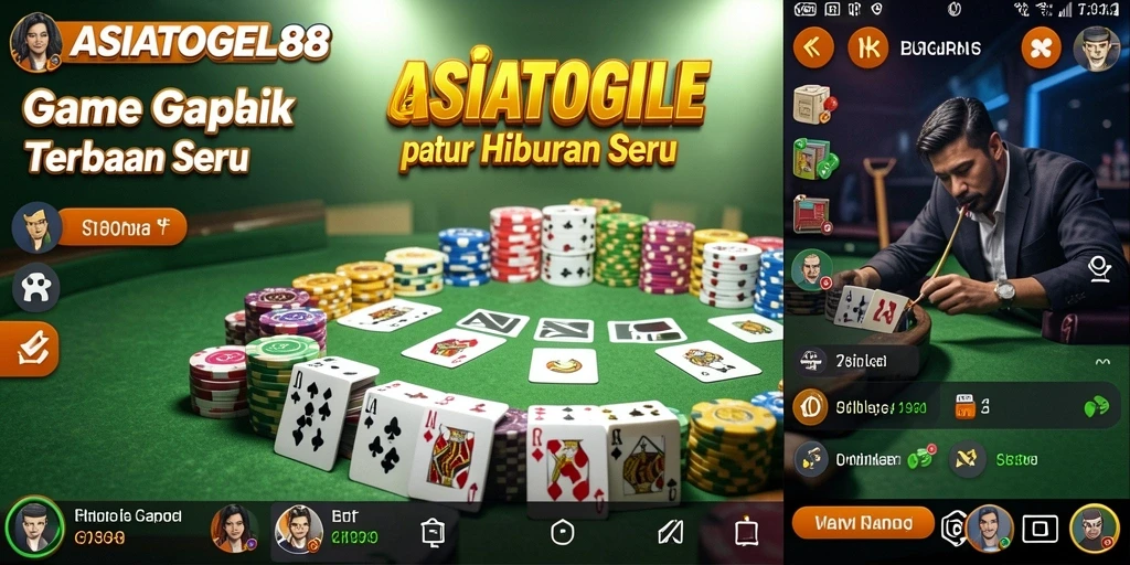 Screenshot menampilkan momen seru bermain Gaple di ASIATOGEL88.