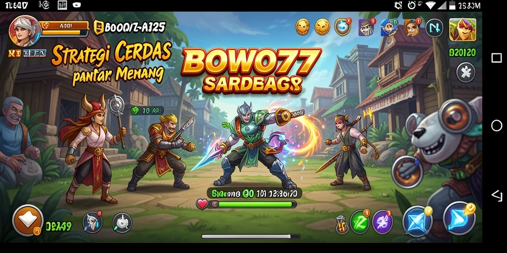 Screenshot menunjukkan aksi intens dalam permainan strategi BOWO77.