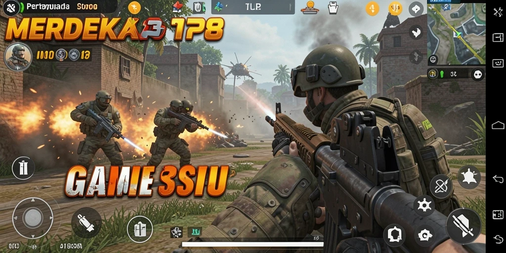 Tampilan pertempuran seru dalam gameplay MERDEKA138.