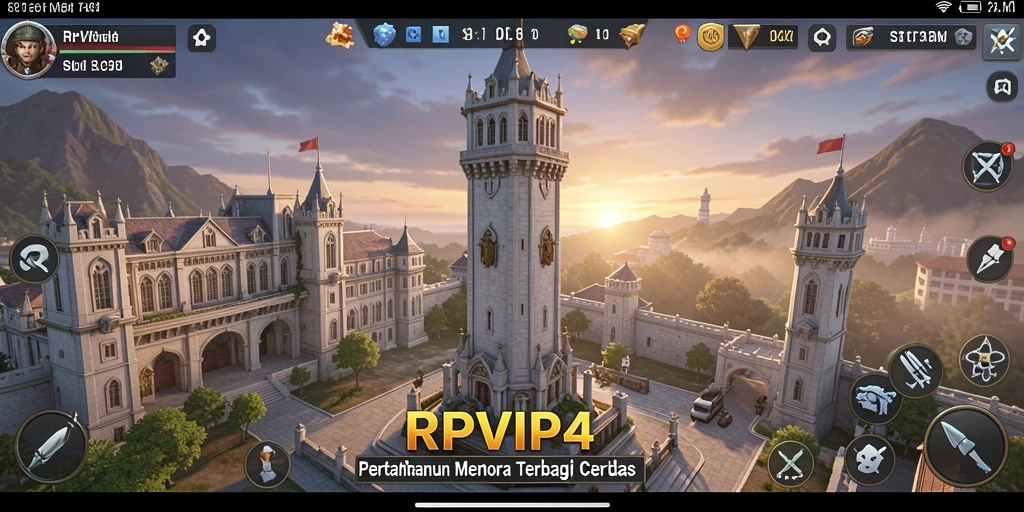 Screenshot gameplay RPVIP4 menampilkan aksi Tower Defense yang seru.